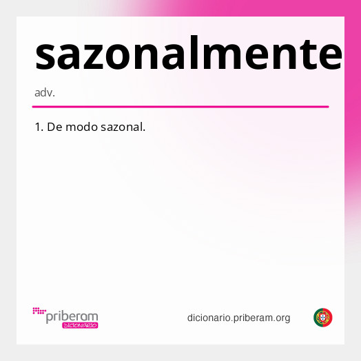 Significado de sazonalmente