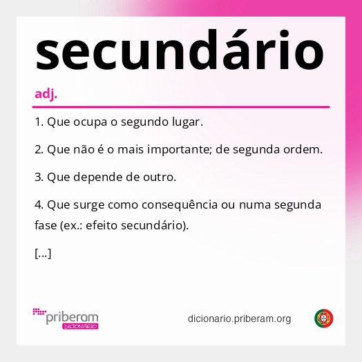 Significado de secundário