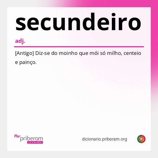Significado de secundeiro