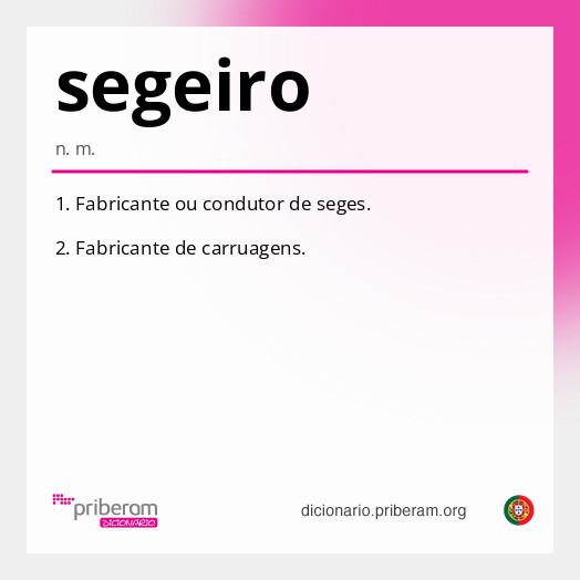 Significado de segeiro
