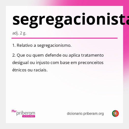 Significado de segregacionista