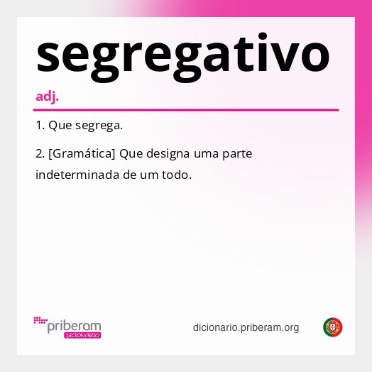 Significado de segregativo