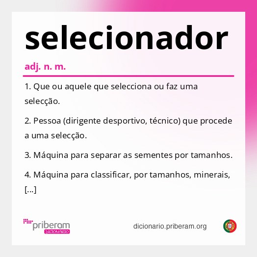 Significado de selecionador