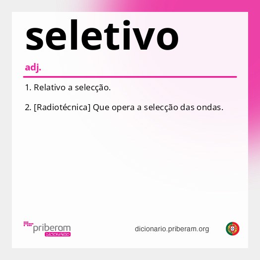 Significado de seletivo