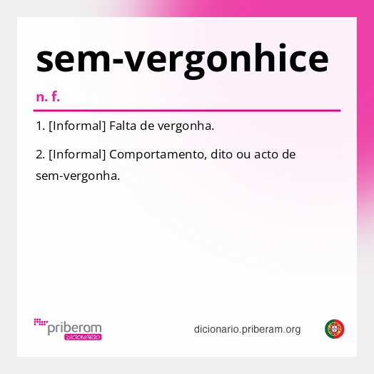 Significado de sem-vergonhice