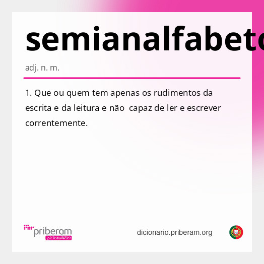 Significado de semianalfabeto
