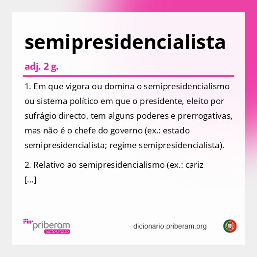 Significado de semipresidencialista