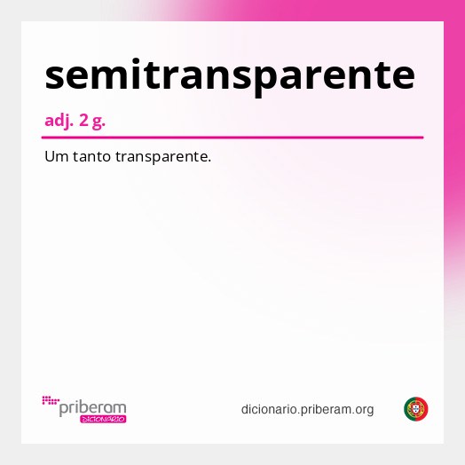 Significado de semitransparente