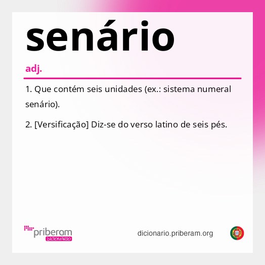 Significado de senário