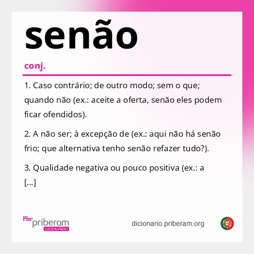 Significado de senão