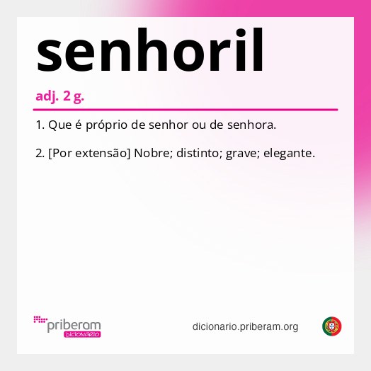 Significado de senhoril