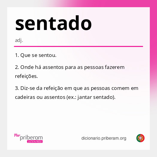 Significado de sentado