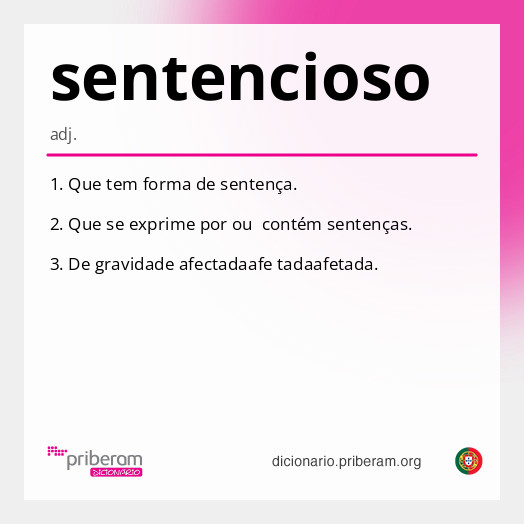 Significado de sentencioso