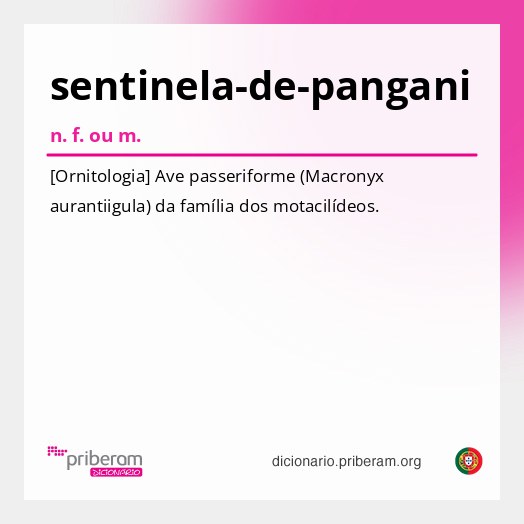 Significado de sentinela-de-pangani
