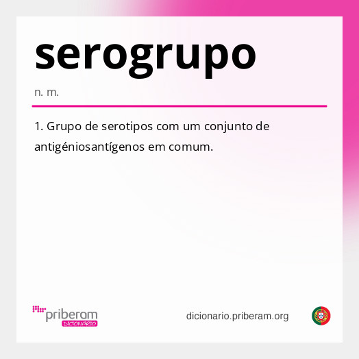 Significado de serogrupo