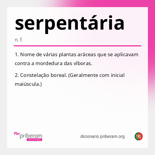 Significado de serpentária