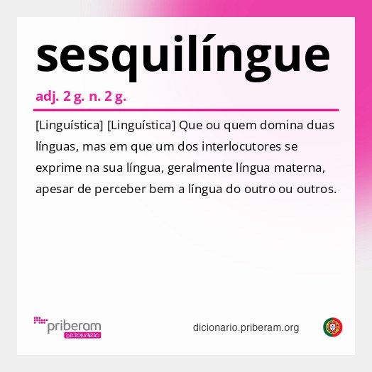Significado de sesquilíngue