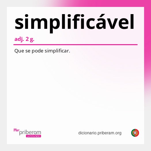 Significado de simplificável