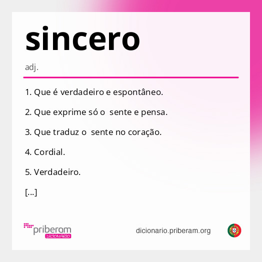 Significado de sincero