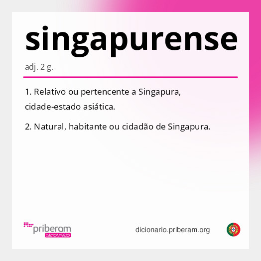 Significado de singapurense