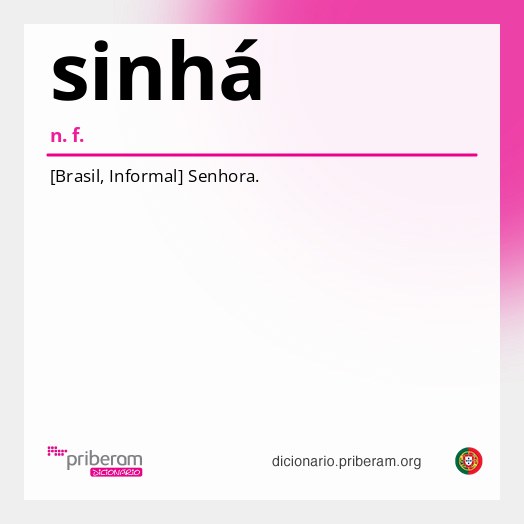 Significado de sinhá