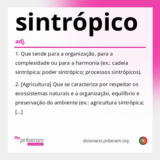 Significado de sintrópico
