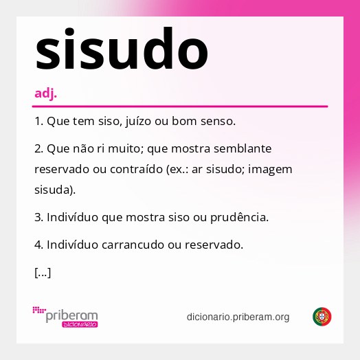 Significado de sisudo
