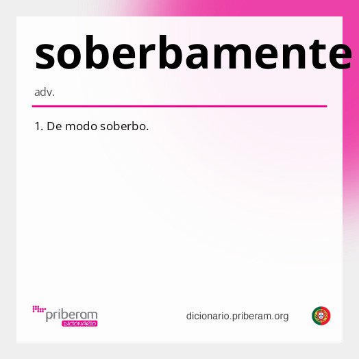 Significado de soberbamente