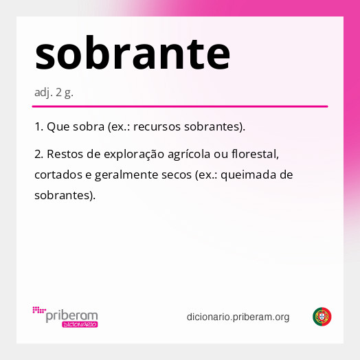 Significado de sobrante