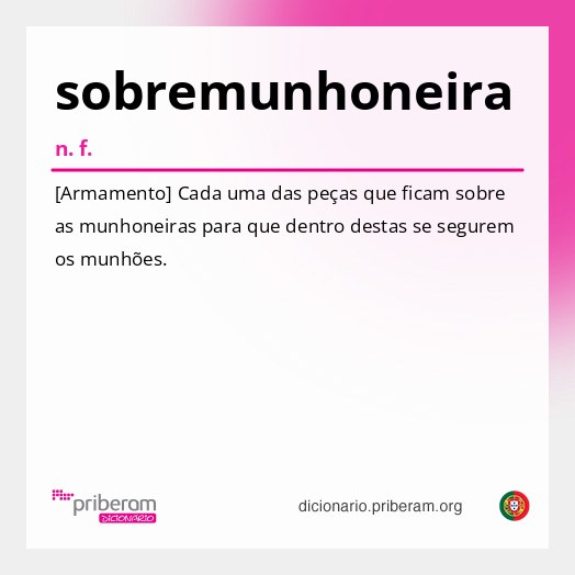 Significado de sobremunhoneira