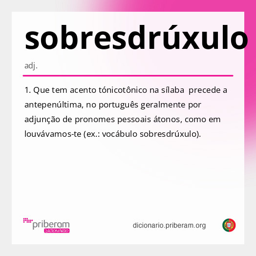 Significado de sobresdrúxulo