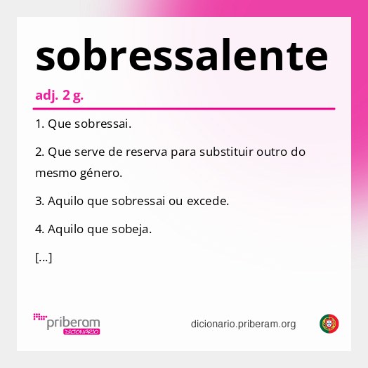 Significado de sobressalente