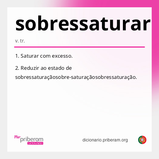 Significado de sobressaturar