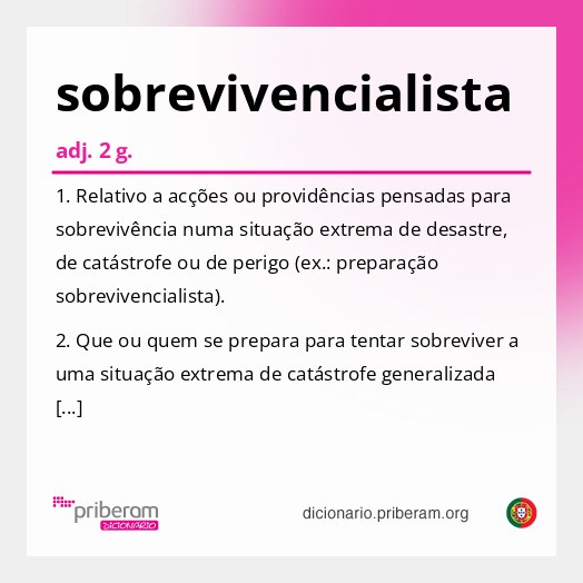 Significado de sobrevivencialista