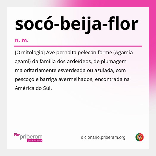 Significado de socó-beija-flor