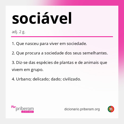 Significado de sociável