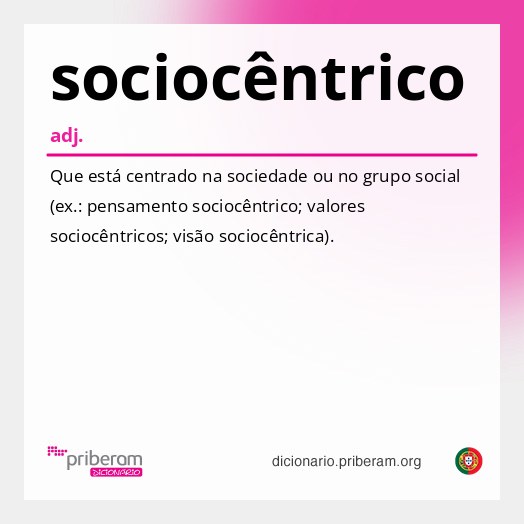 Significado de sociocêntrico