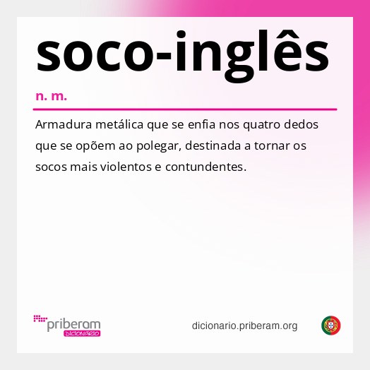Significado de soco-inglês