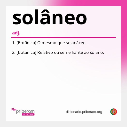 Significado de solâneo