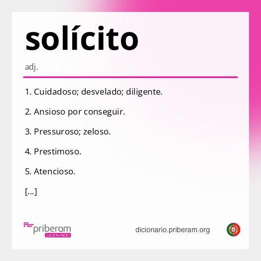 Significado de solícito