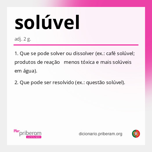 Significado de solúvel