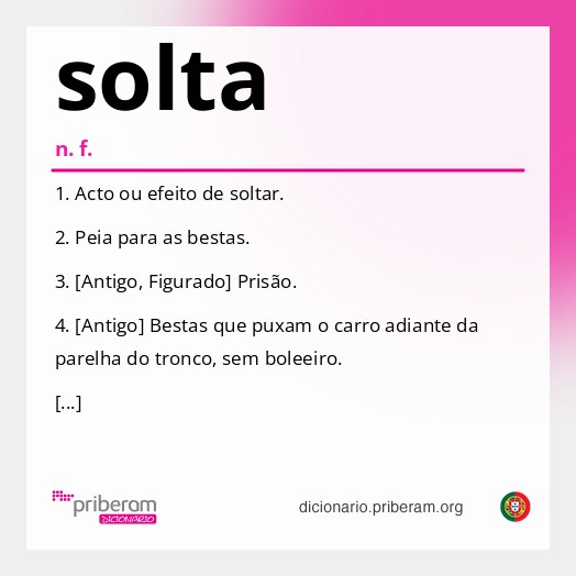 Significado de solta