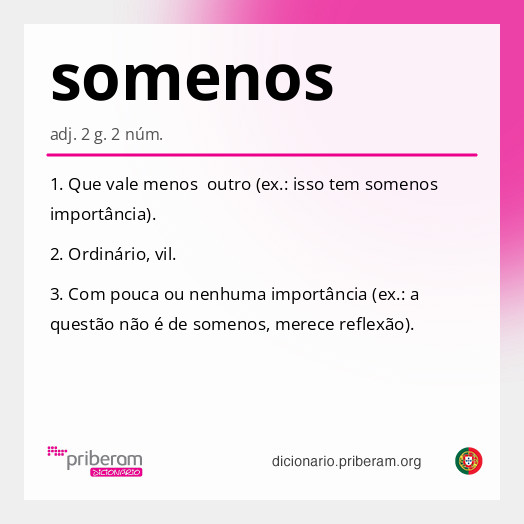 Significado de somenos