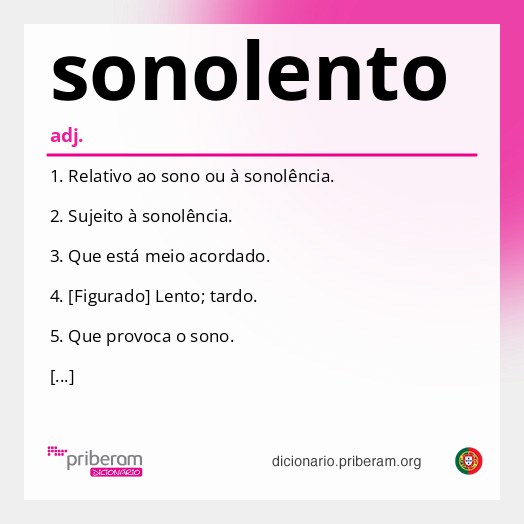 Significado de sonolento