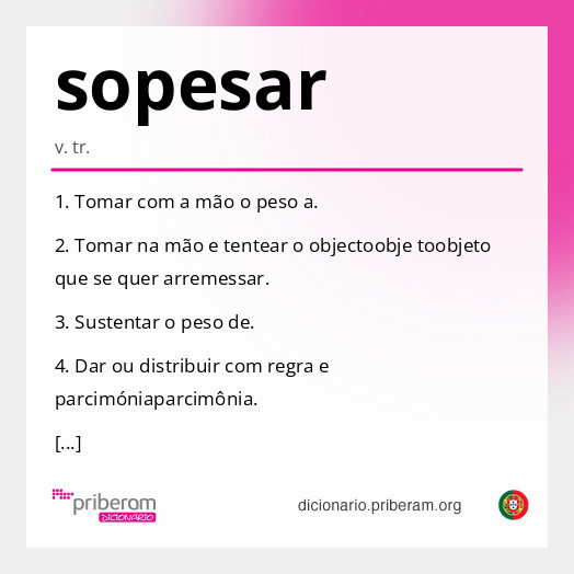 Significado de sopesar