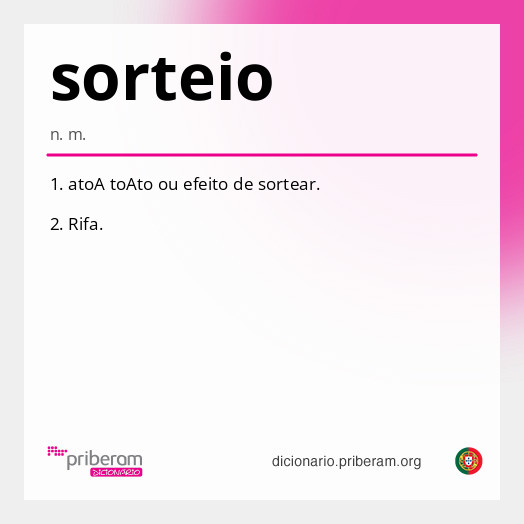 Significado de sorteio