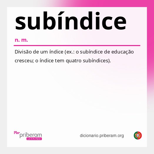 Significado de subíndice