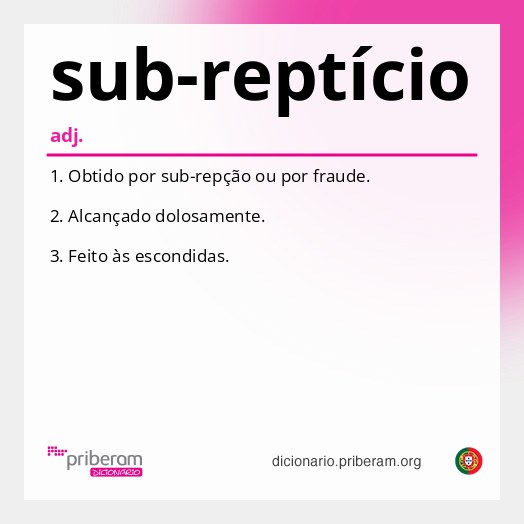 Significado de sub-reptício