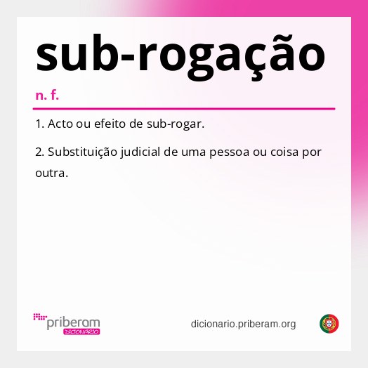 Significado de sub-rogação