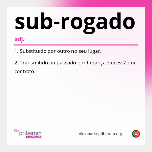 Significado de sub-rogado